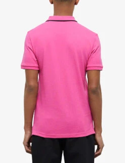 THE KOOPLES Contrast-trim Regular-fit Cotton Polo Shirt -Outlet Daily Tops Store R04136188 PIN01 ALT03