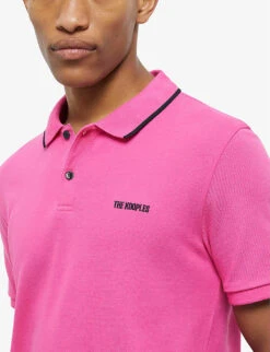 THE KOOPLES Contrast-trim Regular-fit Cotton Polo Shirt -Outlet Daily Tops Store R04136188 PIN01 ALT04