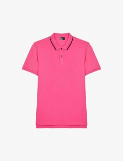 THE KOOPLES Contrast-trim Regular-fit Cotton Polo Shirt