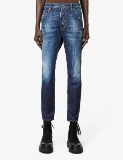 DSQUARED2 Skater Paint-splatter Slim-fit Stretch-denim Jeans 9 DSQUARED2 Skater Paint-splatter Slim-fit Stretch-denim Jeans -Outlet Daily Tops Store R04137436 NAVY ALT02