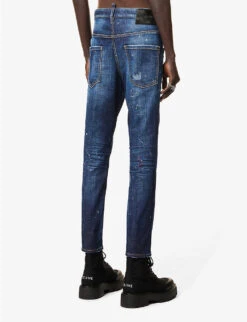 DSQUARED2 Skater Paint-splatter Slim-fit Stretch-denim Jeans 10 DSQUARED2 Skater Paint-splatter Slim-fit Stretch-denim Jeans -Outlet Daily Tops Store R04137436 NAVY ALT03