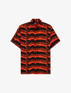 THE KOOPLES Panther-print Short-sleeved Woven Shirt