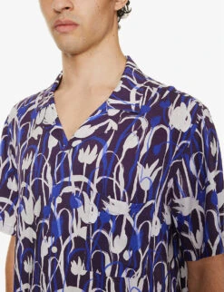 Arrels Barcelona X Cecilia Carlstedt Graphic-print Relaxed-fit Woven Shirt 9 Arrels Barcelona X Cecilia Carlstedt Graphic-print Relaxed-fit Woven Shirt -Outlet Daily Tops Store R04138018 PURPLETULIPS ALT04