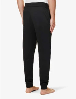 Boss Authentic Logo-print Tapered-leg Cotton-jersey Jogging Bottoms -Outlet Daily Tops Store R04140038 BLACK ALT03
