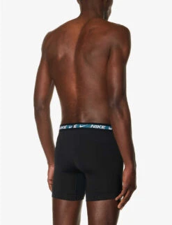 Nike Logo-waistband Pack Of Three Stretch-recycled Polyester Boxers 6 Nike Logo-waistband Pack Of Three Stretch-recycled Polyester Boxers -Outlet Daily Tops Store R04140809 BLKBLUEFREY ALT02