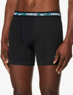 Nike Logo-waistband Pack Of Three Stretch-recycled Polyester Boxers 7 Nike Logo-waistband Pack Of Three Stretch-recycled Polyester Boxers -Outlet Daily Tops Store R04140809 BLKBLUEFREY ALT03