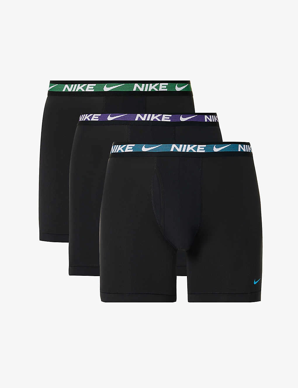 Nike Logo-waistband Pack Of Three Stretch-recycled Polyester Boxers 1 Nike Logo-waistband Pack Of Three Stretch-recycled Polyester Boxers