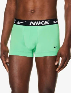 Nike Logo-waistband Pack Of Three Stretch-recycled Polyester Trunks 7 Nike Logo-waistband Pack Of Three Stretch-recycled Polyester Trunks -Outlet Daily Tops Store R04140812 ALGAEGREYBLK ALT03