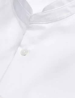 THE KOOPLES Curved-hem Slim-fit Cotton Shirt 9 THE KOOPLES Curved-hem Slim-fit Cotton Shirt -Outlet Daily Tops Store R04142390 WHI01 ALT04