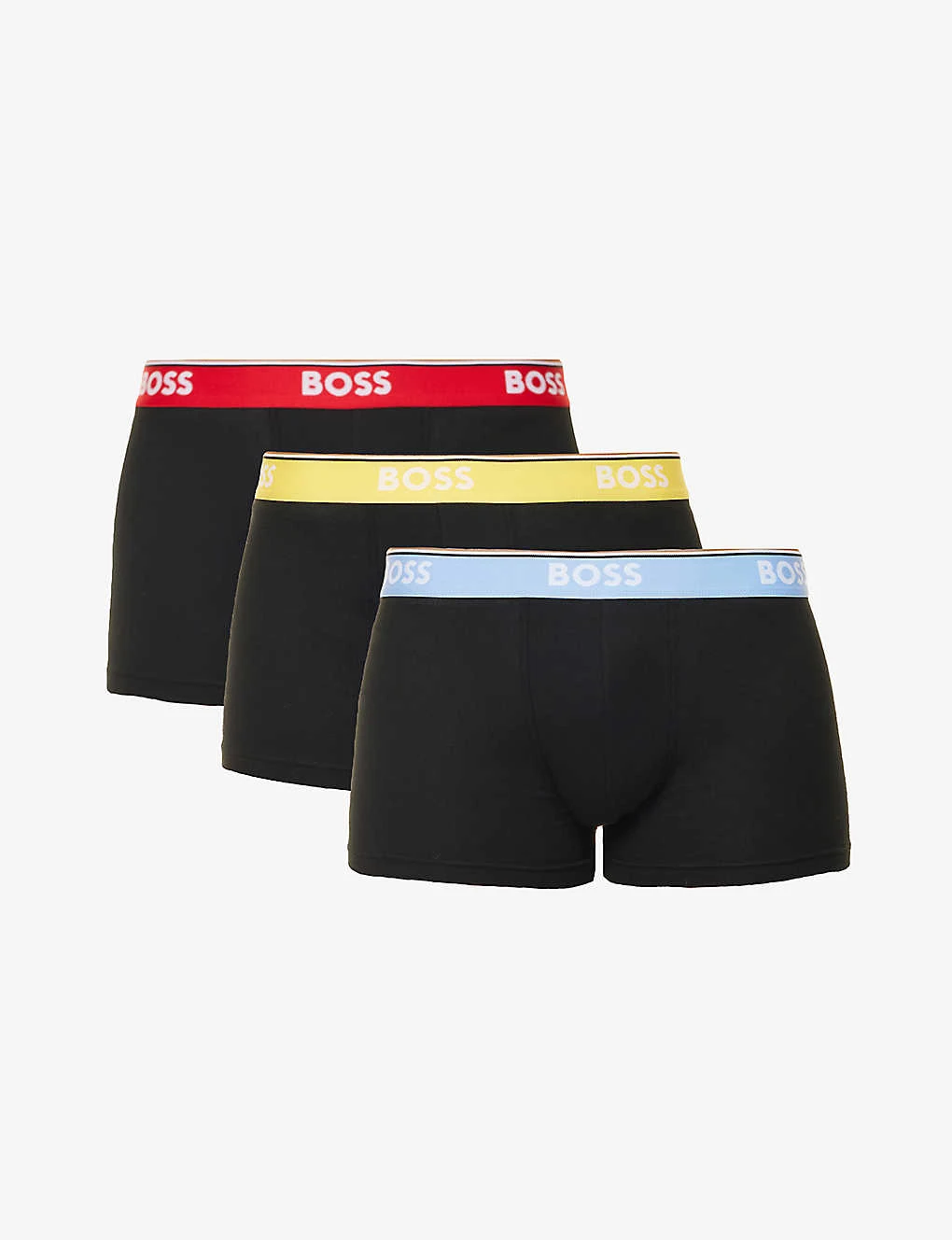 Boss Pack Of Three Logo-embroidered Stretch-cotton Trunks 1 Boss Pack Of Three Logo-embroidered Stretch-cotton Trunks