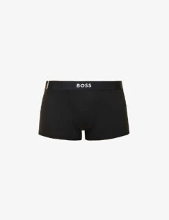 Boss Logo-embroidered Stretch-jersey Trunks