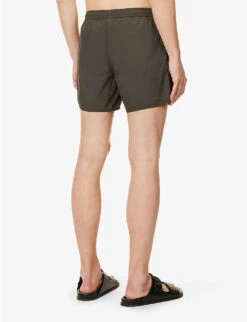 Emporio Armani Logo-embroidered Elasticated-waist Swim Shorts -Outlet Daily Tops Store R04142631 TERRADARKLAND ALT03
