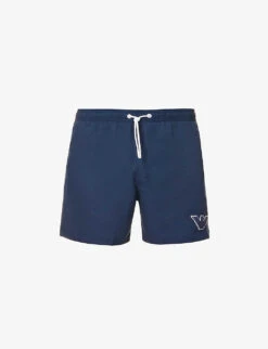 Emporio Armani Logo-badge Elasticated-waist Swim Shorts