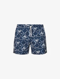 Emporio Armani Graphic-print Elasticated-waist Swim Shorts