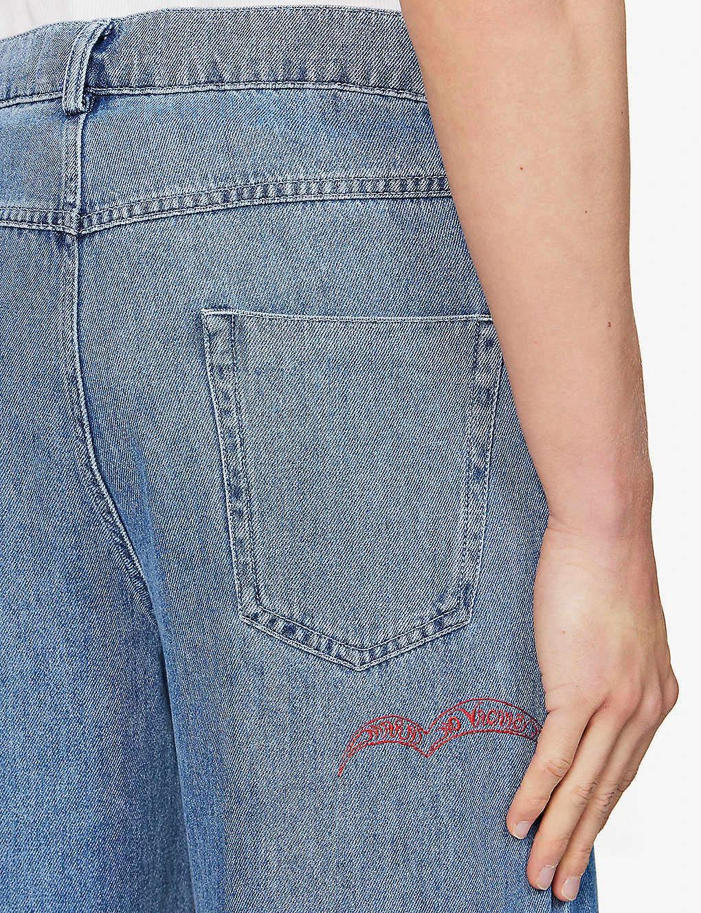 Marni Brand-appliqué Flared-hem Flared-leg Relaxed-fit Trousers 5 Marni Brand-appliqué Flared-hem Flared-leg Relaxed-fit Trousers - Image 5