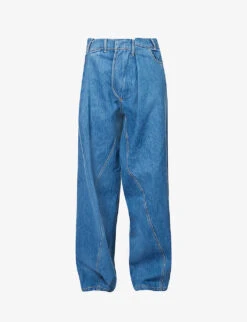 Shift Wide-leg Relaxed-fit Recycled Denim And Polyester–blend Jeans