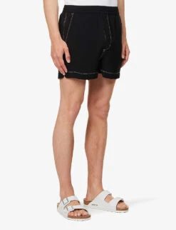 Contrast-stitch Patch-pocket Woven Shorts -Outlet Daily Tops Store R04144734 BLACK ALT02