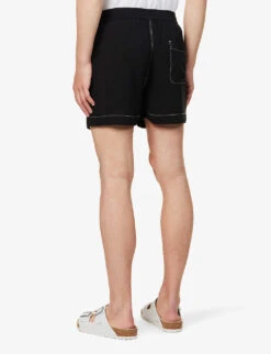 Contrast-stitch Patch-pocket Woven Shorts -Outlet Daily Tops Store R04144734 BLACK ALT03