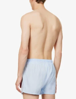 Elasticated-waist Regular-fit Woven Boxer Shorts -Outlet Daily Tops Store R04144737 SKYBLUE ALT02