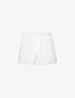 Elasticated-waist Slim-fit Woven Boxer Shorts