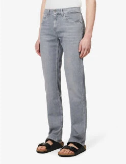 7 For All Mankind Standard Left Hand Seven Mile Mid-rise Straight-leg Stretch-denim Jeans -Outlet Daily Tops Store R04145114 GREY ALT02