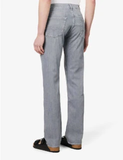 7 For All Mankind Standard Left Hand Seven Mile Mid-rise Straight-leg Stretch-denim Jeans -Outlet Daily Tops Store R04145114 GREY ALT03