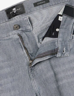 7 For All Mankind Standard Left Hand Seven Mile Mid-rise Straight-leg Stretch-denim Jeans -Outlet Daily Tops Store R04145114 GREY ALT06