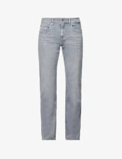7 For All Mankind Standard Left Hand Seven Mile Mid-rise Straight-leg Stretch-denim Jeans