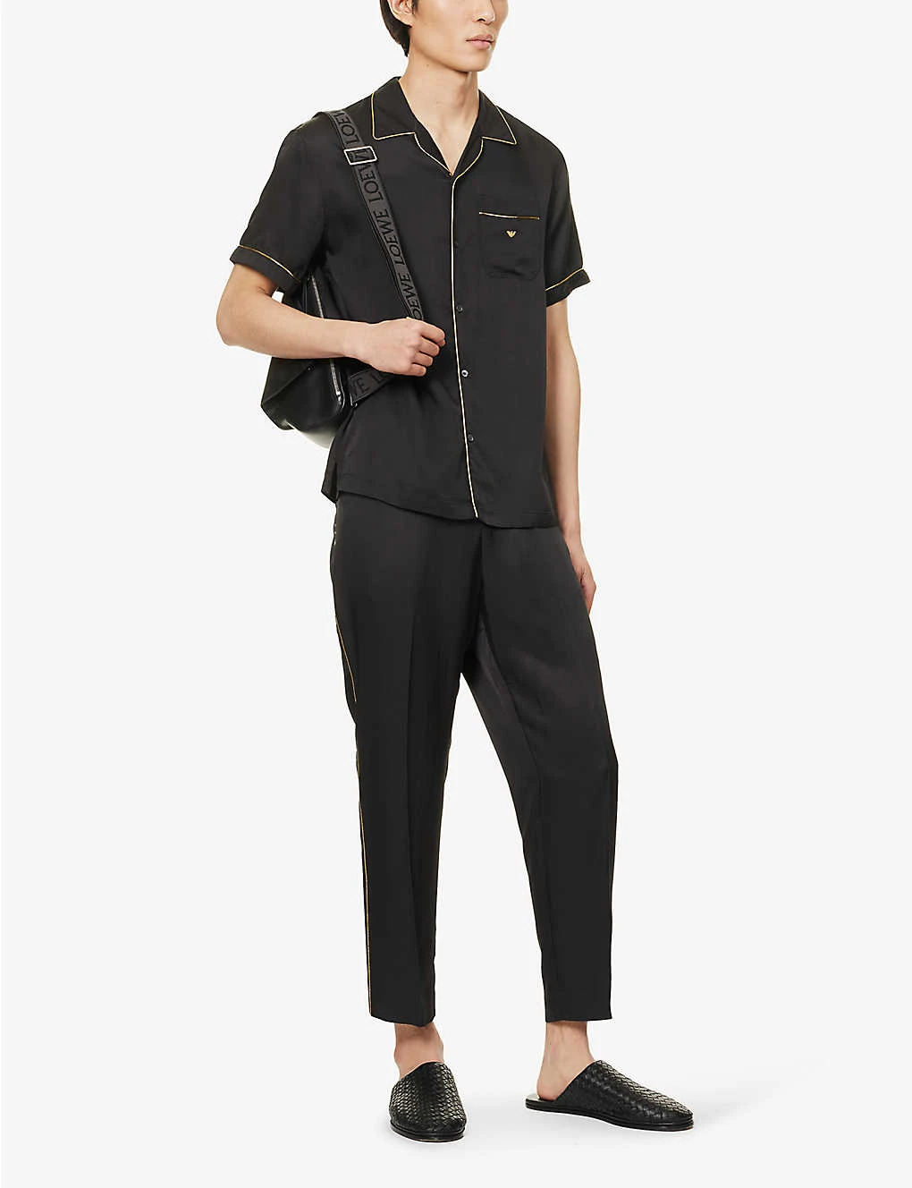 Emporio Armani Logo-placket Straight-leg Regular-fit Woven Trousers 2 Emporio Armani Logo-placket Straight-leg Regular-fit Woven Trousers - Image 2