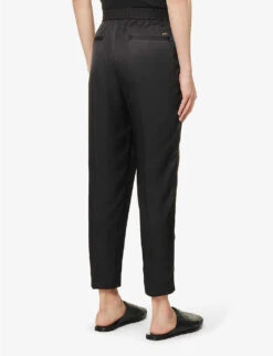 Emporio Armani Logo-placket Straight-leg Regular-fit Woven Trousers 8 Emporio Armani Logo-placket Straight-leg Regular-fit Woven Trousers -Outlet Daily Tops Store R04145213 NERO ALT03