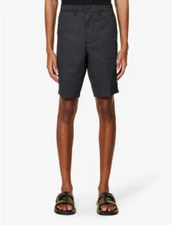 Emporio Armani Brand-plaque Regular-fit Stretch-cotton Shorts 7 Emporio Armani Brand-plaque Regular-fit Stretch-cotton Shorts -Outlet Daily Tops Store R04145219 NERO ALT02