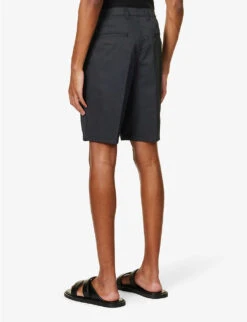 Emporio Armani Brand-plaque Regular-fit Stretch-cotton Shorts 8 Emporio Armani Brand-plaque Regular-fit Stretch-cotton Shorts -Outlet Daily Tops Store R04145219 NERO ALT03