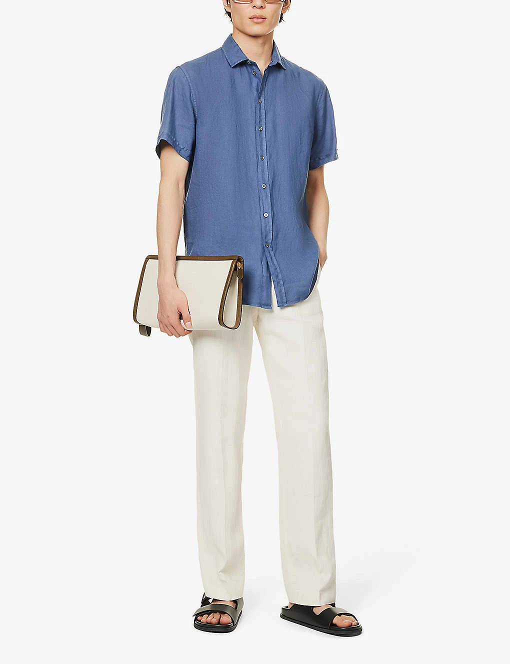 Emporio Armani Regular-fit Linen Shirt 2 Emporio Armani Regular-fit Linen Shirt - Image 2