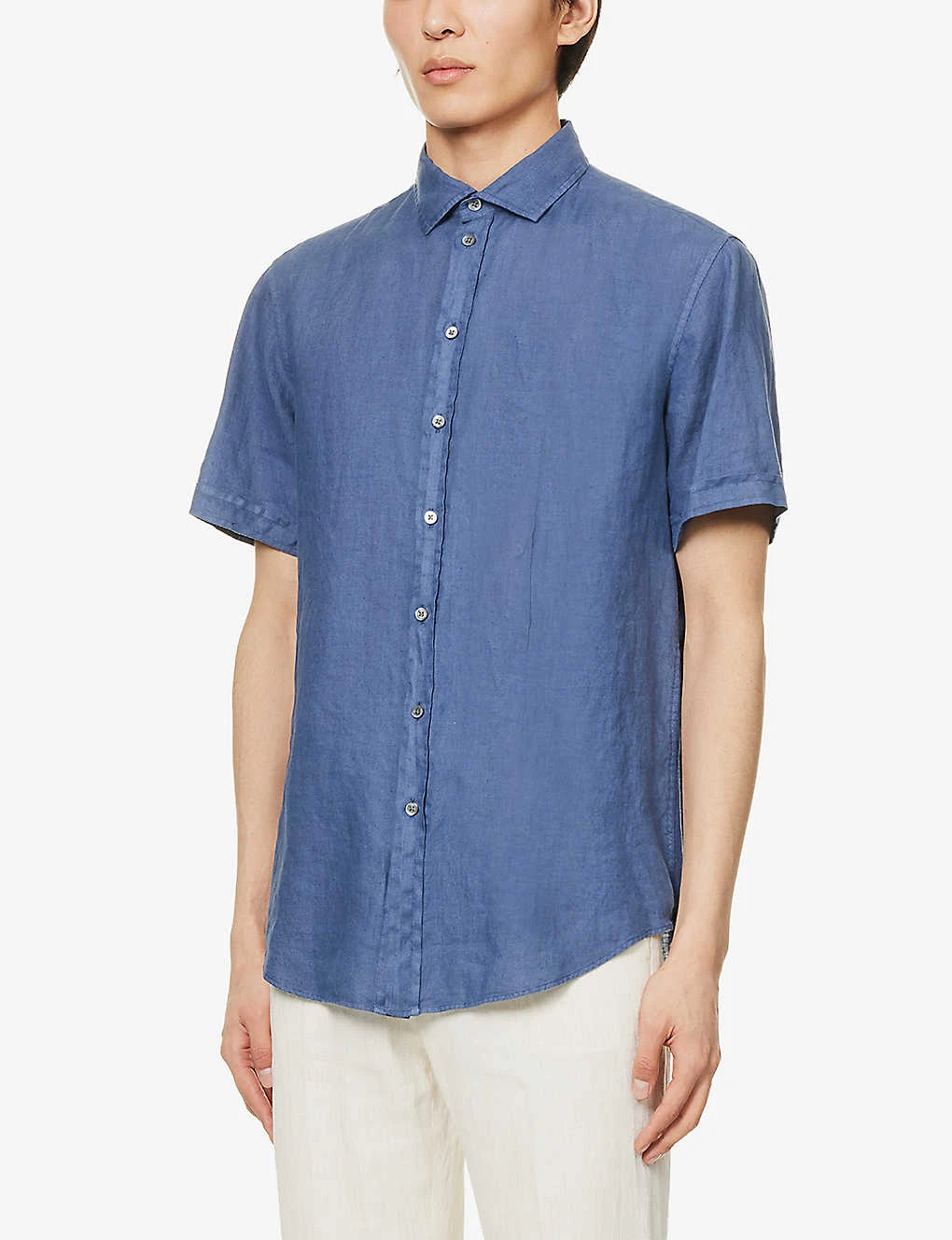Emporio Armani Regular-fit Linen Shirt 3 Emporio Armani Regular-fit Linen Shirt - Image 3