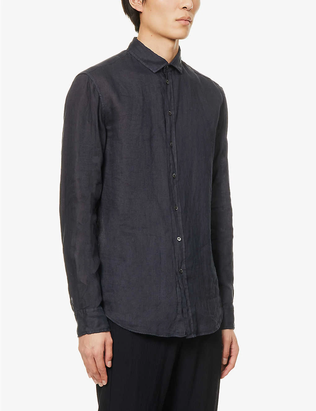 Emporio Armani Regular-fit Linen Shirt 3 Emporio Armani Regular-fit Linen Shirt - Image 3