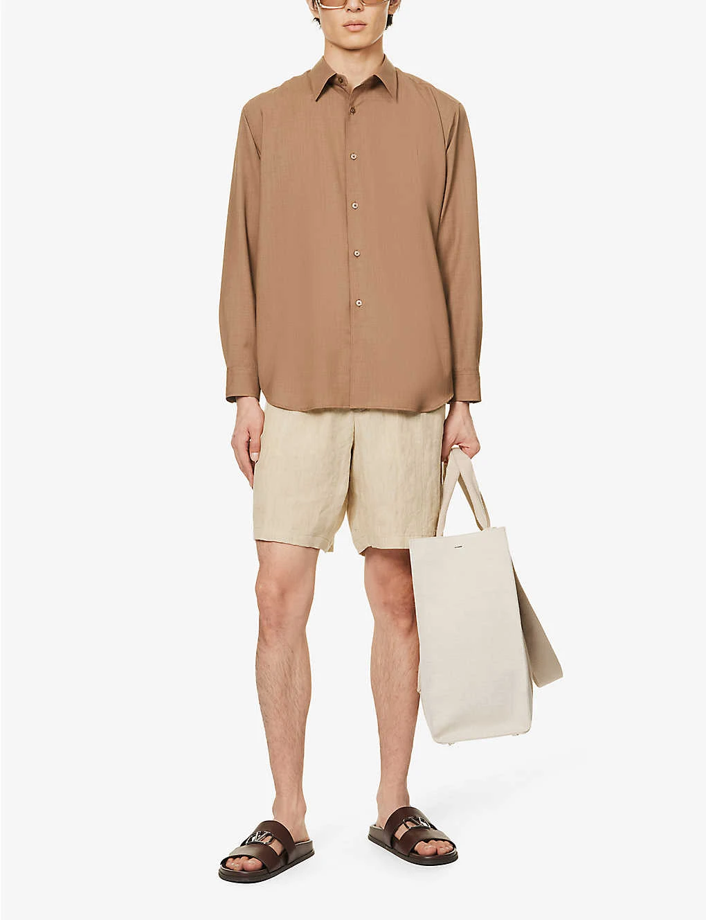 Emporio Armani Drawstring Relaxed-fit Linen Shorts 2 Emporio Armani Drawstring Relaxed-fit Linen Shorts - Image 2
