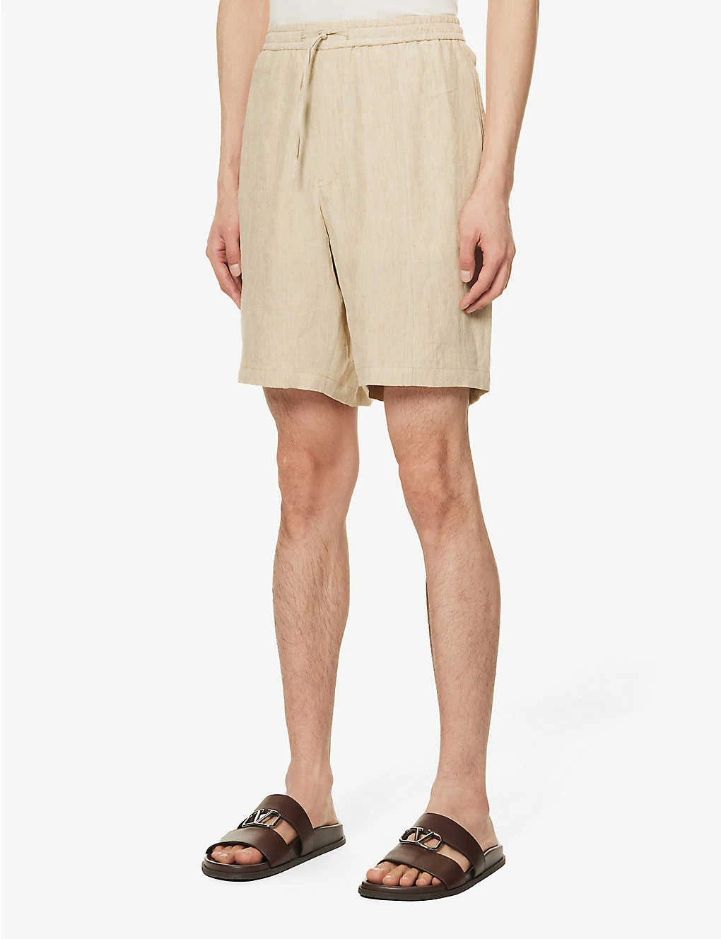 Emporio Armani Drawstring Relaxed-fit Linen Shorts 3 Emporio Armani Drawstring Relaxed-fit Linen Shorts - Image 3
