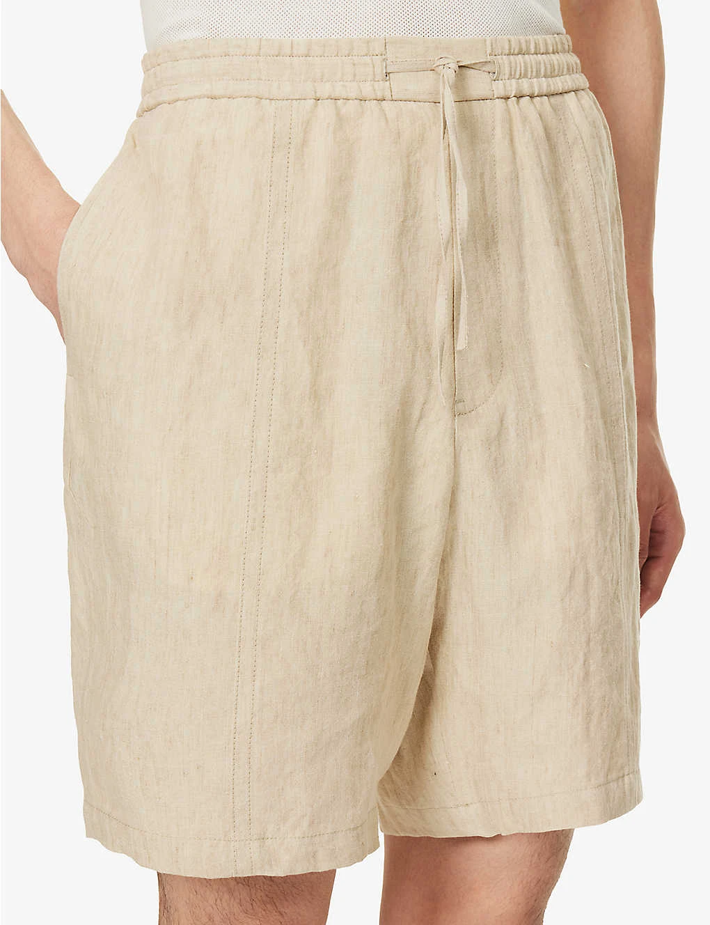 Emporio Armani Drawstring Relaxed-fit Linen Shorts 5 Emporio Armani Drawstring Relaxed-fit Linen Shorts - Image 5