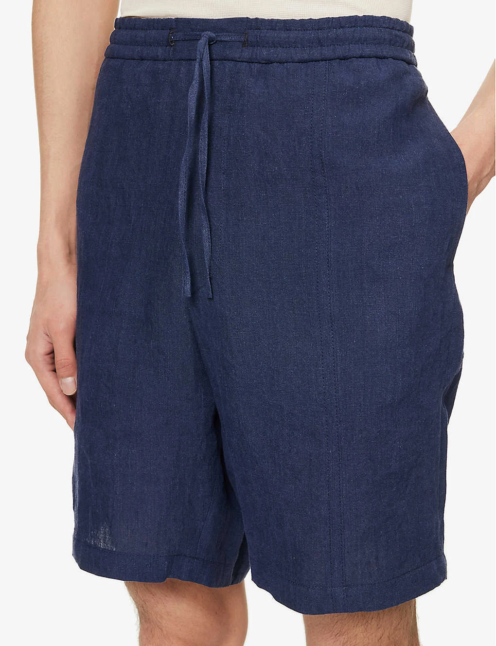 Emporio Armani Drawstring Linen Shorts 5 Emporio Armani Drawstring Linen Shorts - Image 5
