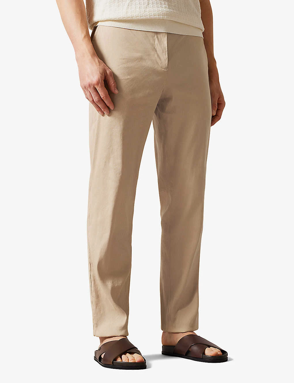 Ted Baker Kimmel Straight-leg Mid-rise Stretch Linen-blend Trousers 3 Ted Baker Kimmel Straight-leg Mid-rise Stretch Linen-blend Trousers - Image 3