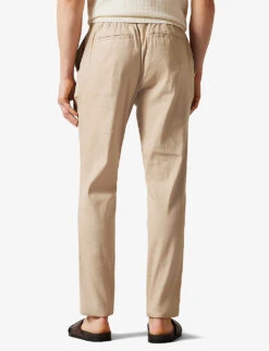 Ted Baker Kimmel Straight-leg Mid-rise Stretch Linen-blend Trousers 7 Ted Baker Kimmel Straight-leg Mid-rise Stretch Linen-blend Trousers -Outlet Daily Tops Store R04145326 STONE ALT03