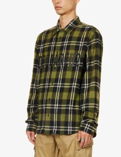 DSQUARED2 Check-print Oversized Cotton Shirt -Outlet Daily Tops Store R04145473 GREENBROWN ALT02