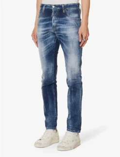DSQUARED2 Cool Guy Contrast-stitch Slim-fit Stretch-denim Jeans 9 DSQUARED2 Cool Guy Contrast-stitch Slim-fit Stretch-denim Jeans -Outlet Daily Tops Store R04145484 NAVYBLUE ALT02