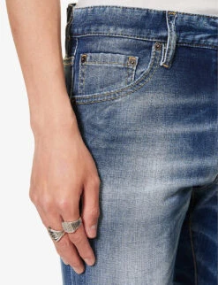 DSQUARED2 Cool Guy Contrast-stitch Slim-fit Stretch-denim Jeans 11 DSQUARED2 Cool Guy Contrast-stitch Slim-fit Stretch-denim Jeans -Outlet Daily Tops Store R04145484 NAVYBLUE ALT05