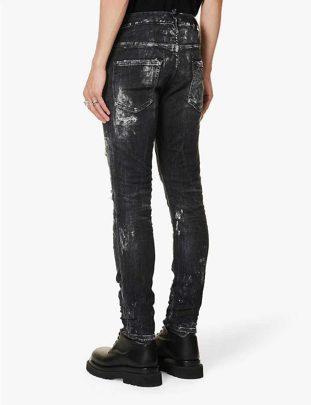 DSQUARED2 Skater Paint-print Slim-fit Stretch-cotton Blend Denim Jeans 4 DSQUARED2 Skater Paint-print Slim-fit Stretch-cotton Blend Denim Jeans - Image 4