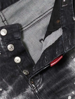 DSQUARED2 Skater Paint-print Slim-fit Stretch-cotton Blend Denim Jeans 13 DSQUARED2 Skater Paint-print Slim-fit Stretch-cotton Blend Denim Jeans -Outlet Daily Tops Store R04145485 BLACK ALT06