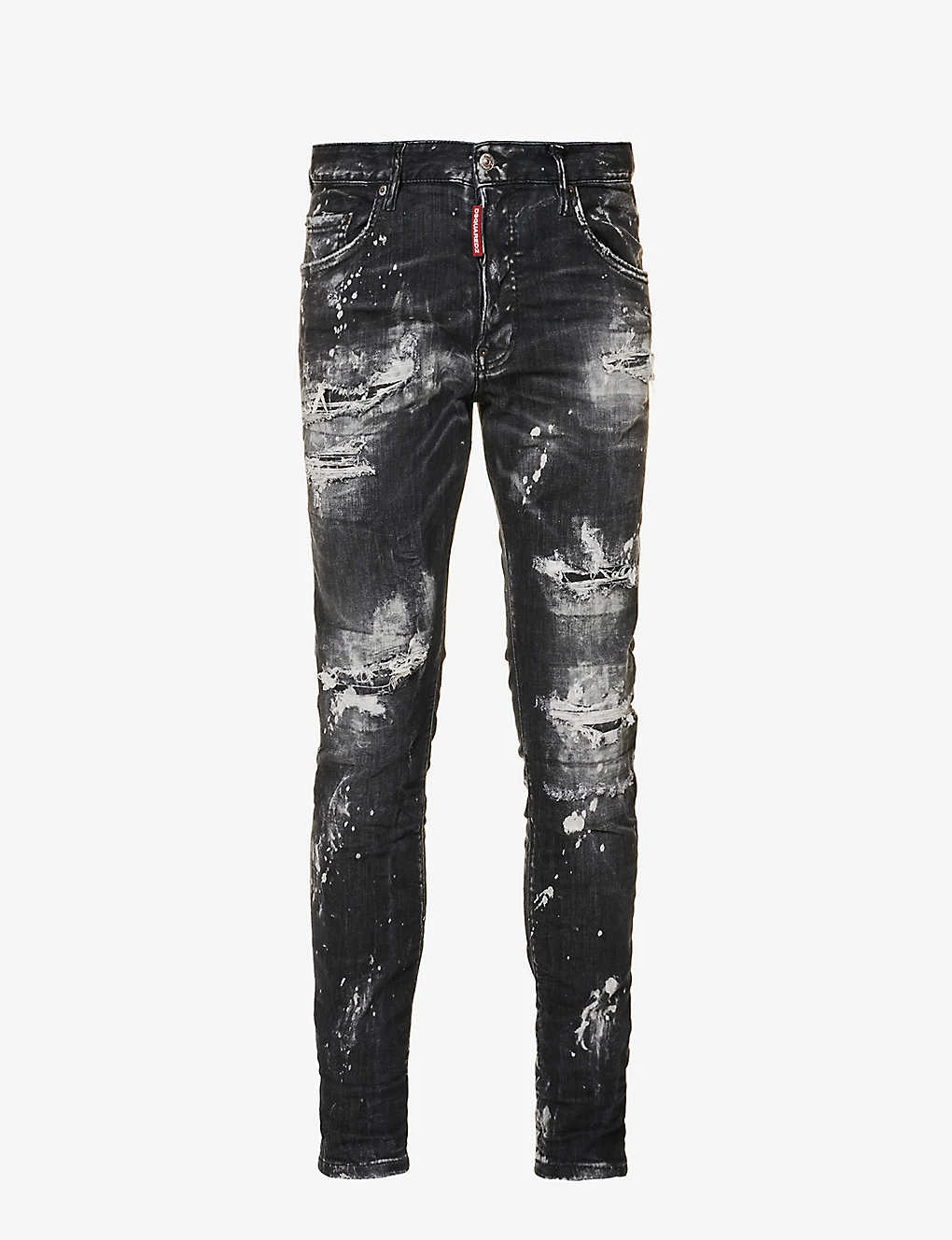 DSQUARED2 Skater Paint-print Slim-fit Stretch-cotton Blend Denim Jeans 1 DSQUARED2 Skater Paint-print Slim-fit Stretch-cotton Blend Denim Jeans
