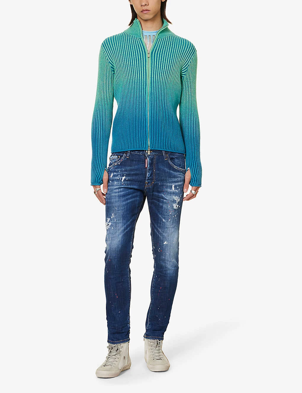 DSQUARED2 Skater Paint-print Slim-fit Stretch-denim Jeans 2 DSQUARED2 Skater Paint-print Slim-fit Stretch-denim Jeans - Image 2