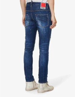 DSQUARED2 Skater Paint-print Slim-fit Stretch-denim Jeans 10 DSQUARED2 Skater Paint-print Slim-fit Stretch-denim Jeans -Outlet Daily Tops Store R04145486 NAVYBLUE ALT03