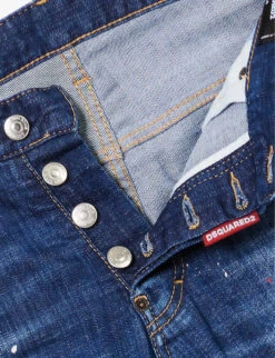 DSQUARED2 Skater Paint-print Slim-fit Stretch-denim Jeans 13 DSQUARED2 Skater Paint-print Slim-fit Stretch-denim Jeans -Outlet Daily Tops Store R04145486 NAVYBLUE ALT06